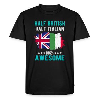 Half British Half Italian - Men's Premium Organic T-Shirt - black - Front - Nico (187cm)