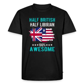 Moitié britannique moitié libyen - T-shirt Premium bio Homme - noir - Devant - Nico (187cm)