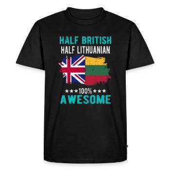 Moitié britannique moitié lituanien - T-shirt Premium bio Homme - noir - Devant - Nico (187cm)