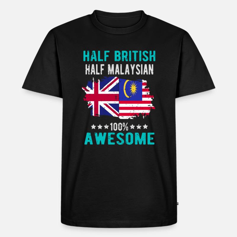 Halb Brite Halb Malaysier - Männer Premium Bio T-Shirt - Schwarz