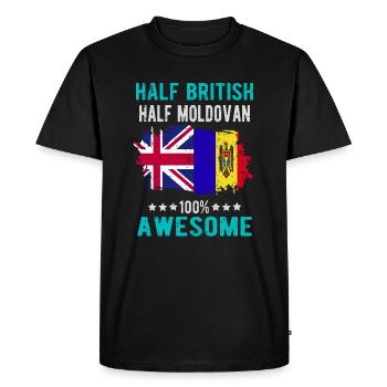 Moitié britannique moitié moldave - T-shirt Premium bio Homme - noir - Devant - Nico (187cm)