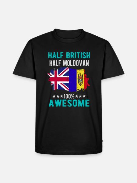 Half British Half Moldovan - Men's Premium Organic T-Shirt - black