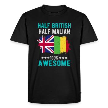 Moitié britannique moitié maliens - T-shirt Premium bio Homme - noir - Devant - Nico (187cm)