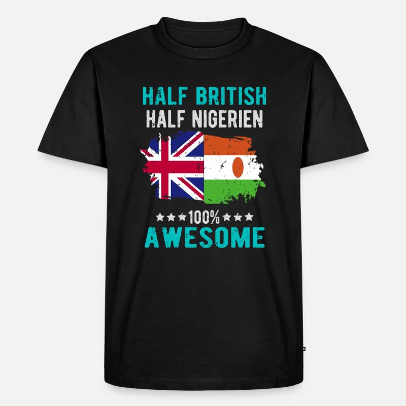Halb Brite Halb Nigrer - Männer Premium Bio T-Shirt - Schwarz