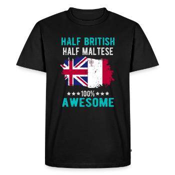Moitié britannique Moitié Mateser - T-shirt Premium bio Homme - noir - Devant - Nico (187cm)
