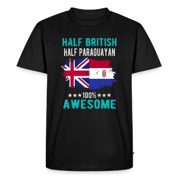 Moitié britannique moitié paraguayen - T-shirt Premium bio Homme - noir - Devant - Nico (187cm)