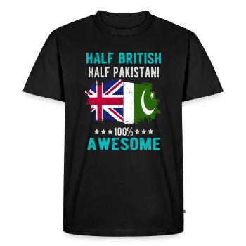 Moitié Britannique Moitié Pakistanais - T-shirt Premium bio Homme - noir - Devant - Nico (187cm)