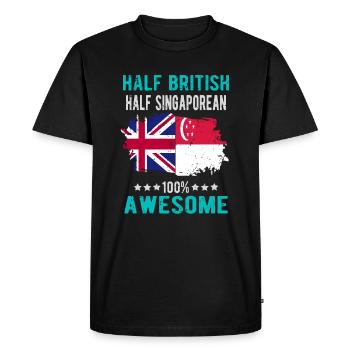 Moitié britannique moitié singapourien - T-shirt Premium bio Homme - noir - Devant - Nico (187cm)