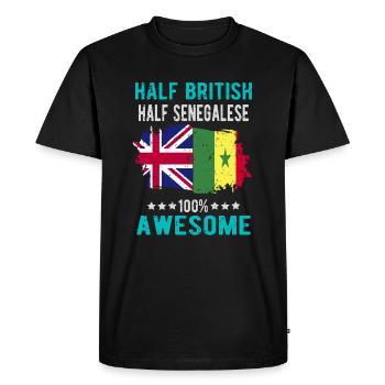 Half British Half Senegalese - Men's Premium Organic T-Shirt - black - Front - Nico (187cm)