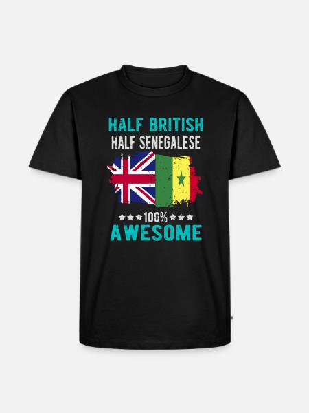 Half British Half Senegalese - Men's Premium Organic T-Shirt - black