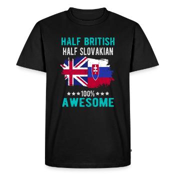 Moitié britannique moitié slovaque - T-shirt Premium bio Homme - noir - Devant - Nico (187cm)