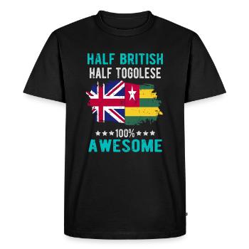 Moitié britannique moitié tongolese - T-shirt Premium bio Homme - noir - Devant - Nico (187cm)