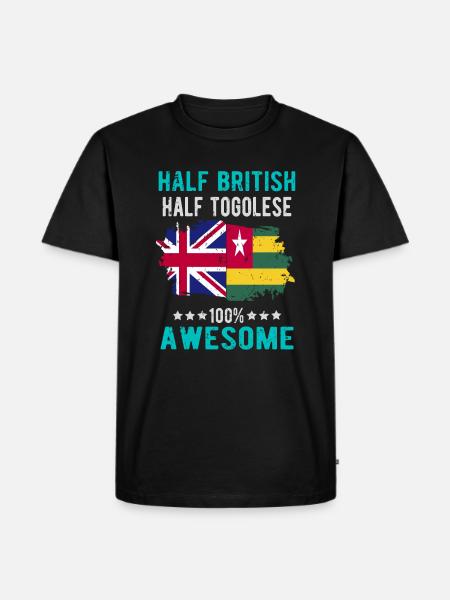 Half British Half Tongolese - Men's Premium Organic T-Shirt - black