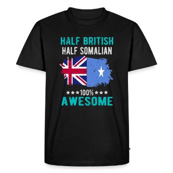 Moitié britannique moitié somalien - T-shirt Premium bio Homme - noir - Devant - Nico (187cm)