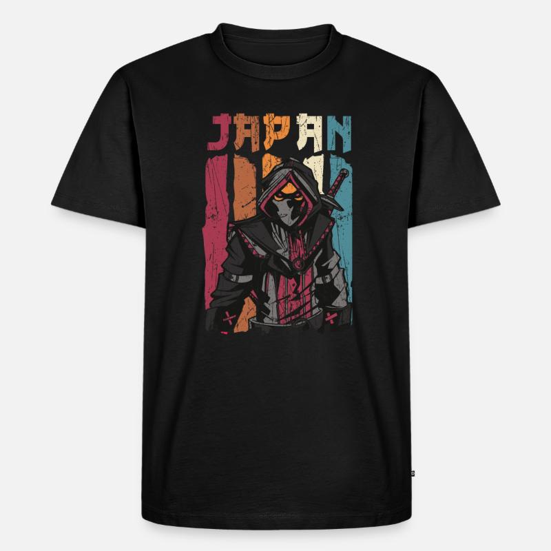 Japan Samurai Ninja Krieger - Männer Premium Bio T-Shirt - Schwarz