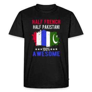 Moitié Français moitié pakistanais - T-shirt Premium bio Homme - noir - Devant - Nico (187cm)
