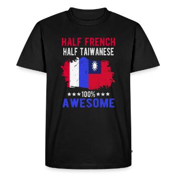 Half French Half Taiwanese - Men's Premium Organic T-Shirt - black - Front - Nico (187cm)