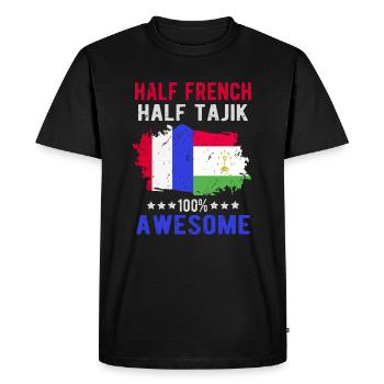 Moitié Français moitié tadjik - T-shirt Premium bio Homme - noir - Devant - Nico (187cm)