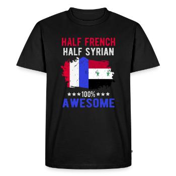 Half French Half Syrian - Men's Premium Organic T-Shirt - black - Front - Nico (187cm)