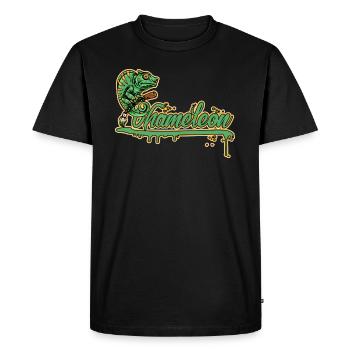 Natures Art Caméléon Propriétaire de reptile urbain - T-shirt Premium bio Homme - noir - Devant - Nico (187cm)