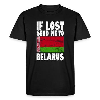 Belarus Flag Slogan - Men's Premium Organic T-Shirt - black - Front - Nico (187cm)