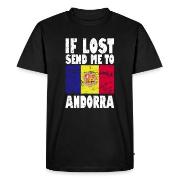 Andorra Flag Saying - Men's Premium Organic T-Shirt - black - Front - Nico (187cm)