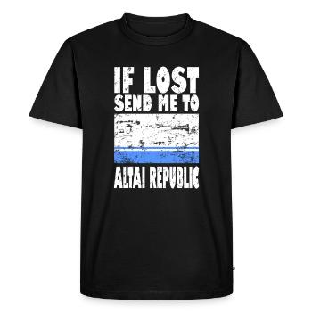 Altai Republic Flag Saying - Men's Premium Organic T-Shirt - black - Front - Nico (187cm)