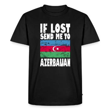 Drapeau de l’Azerbaïdjan - T-shirt Premium bio Homme - noir - Devant - Nico (187cm)