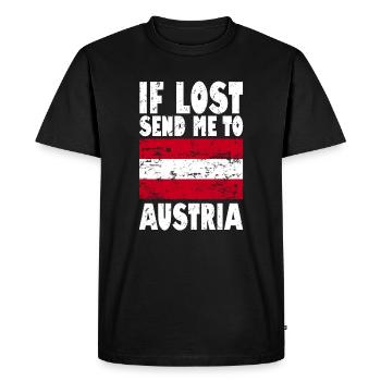 Austria Flag Slogan - Men's Premium Organic T-Shirt - black - Front - Nico (187cm)