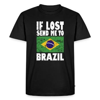 Drapeau du Brésil - T-shirt Premium bio Homme - noir - Devant - Nico (187cm)