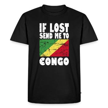 Drapeau du Congo Disant - T-shirt Premium bio Homme - noir - Devant - Nico (187cm)