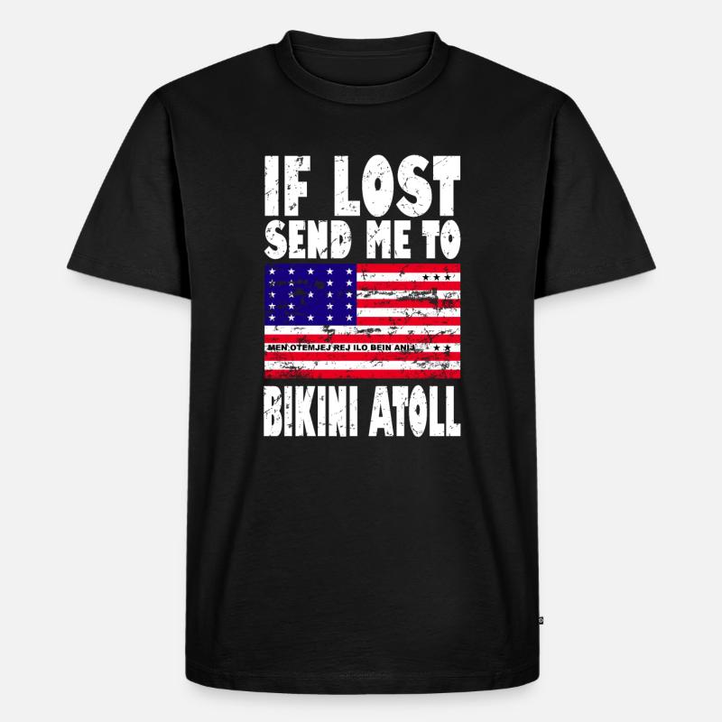 Bikini Atoll Flagge Spruch - Männer Premium Bio T-Shirt - Schwarz