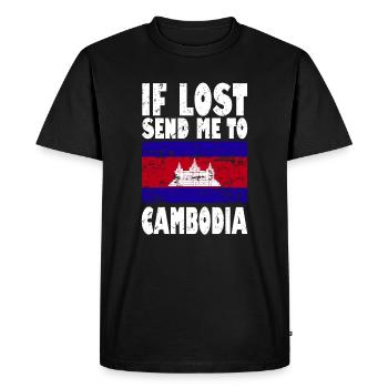 Drapeau du Cambodge Disant - T-shirt Premium bio Homme - noir - Devant - Nico (187cm)