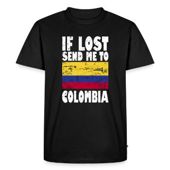 Drapeau de la Colombie - T-shirt Premium bio Homme - noir - Devant - Nico (187cm)