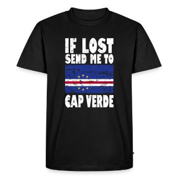 Drapeau du Cap-Vert - T-shirt Premium bio Homme - noir - Devant - Nico (187cm)