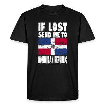 Dominican Republic Flag Saying - Men's Premium Organic T-Shirt - black - Front - Nico (187cm)