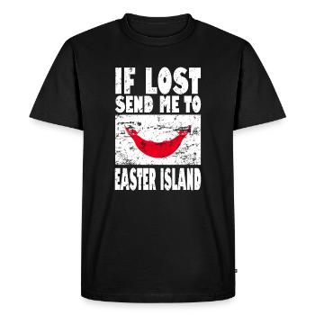 Easter Island Flag Saying - Men's Premium Organic T-Shirt - black - Front - Nico (187cm)