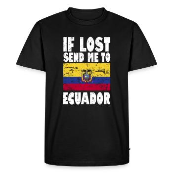 Drapeau de l’Équateur - T-shirt Premium bio Homme - noir - Devant - Nico (187cm)