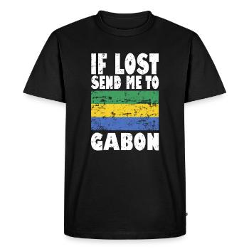 Drapeau du Gabon - T-shirt Premium bio Homme - noir - Devant - Nico (187cm)
