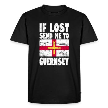 Dicton du drapeau de Guernesey - T-shirt Premium bio Homme - noir - Devant - Nico (187cm)