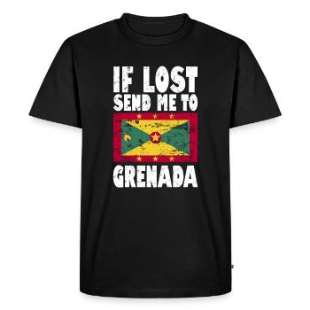 Drapeau de la Grenade - T-shirt Premium bio Homme - noir - Devant - Nico (187cm)