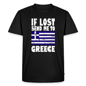 Drapeau de la Grèce - T-shirt Premium bio Homme - noir - Devant - Nico (187cm)