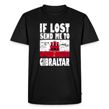 Gibraltar Flag Saying - Men's Premium Organic T-Shirt - black - Front - Nico (187cm)