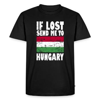 Slogan du drapeau de la Hongrie - T-shirt Premium bio Homme - noir - Devant - Nico (187cm)
