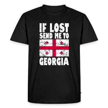 Georgia Flag Saying - Men's Premium Organic T-Shirt - black - Front - Nico (187cm)