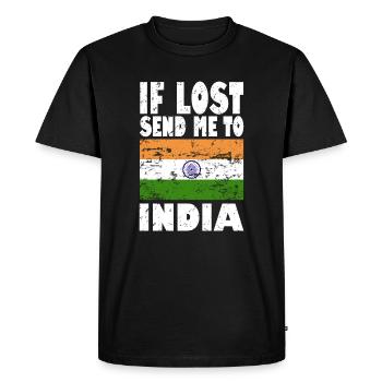 Drapeau de l’Inde - T-shirt Premium bio Homme - noir - Devant - Nico (187cm)