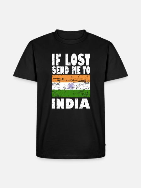 Drapeau de l’Inde - T-shirt Premium bio Homme - noir