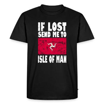 Isle of man flag saying - Men's Premium Organic T-Shirt - black - Front - Nico (187cm)