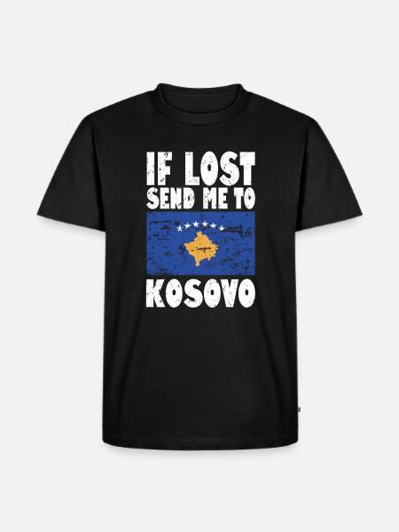 Kosovo Flag Slogan - Men's Premium Organic T-Shirt - black
