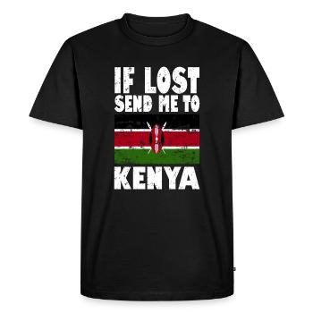 Drapeau du Kenya - T-shirt Premium bio Homme - noir - Devant - Nico (187cm)